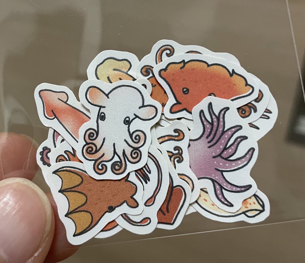 深海のタコ&イカフレークシール|海洋楽部