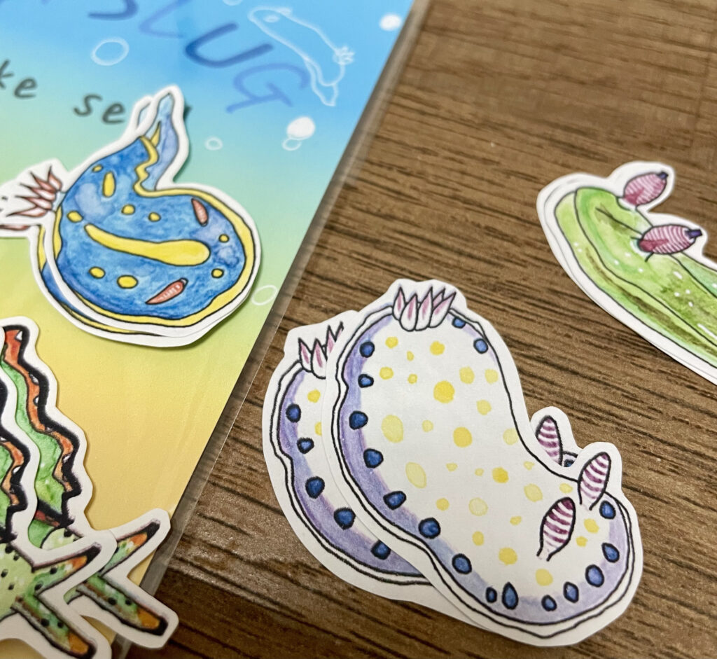 水彩ウミウシシール