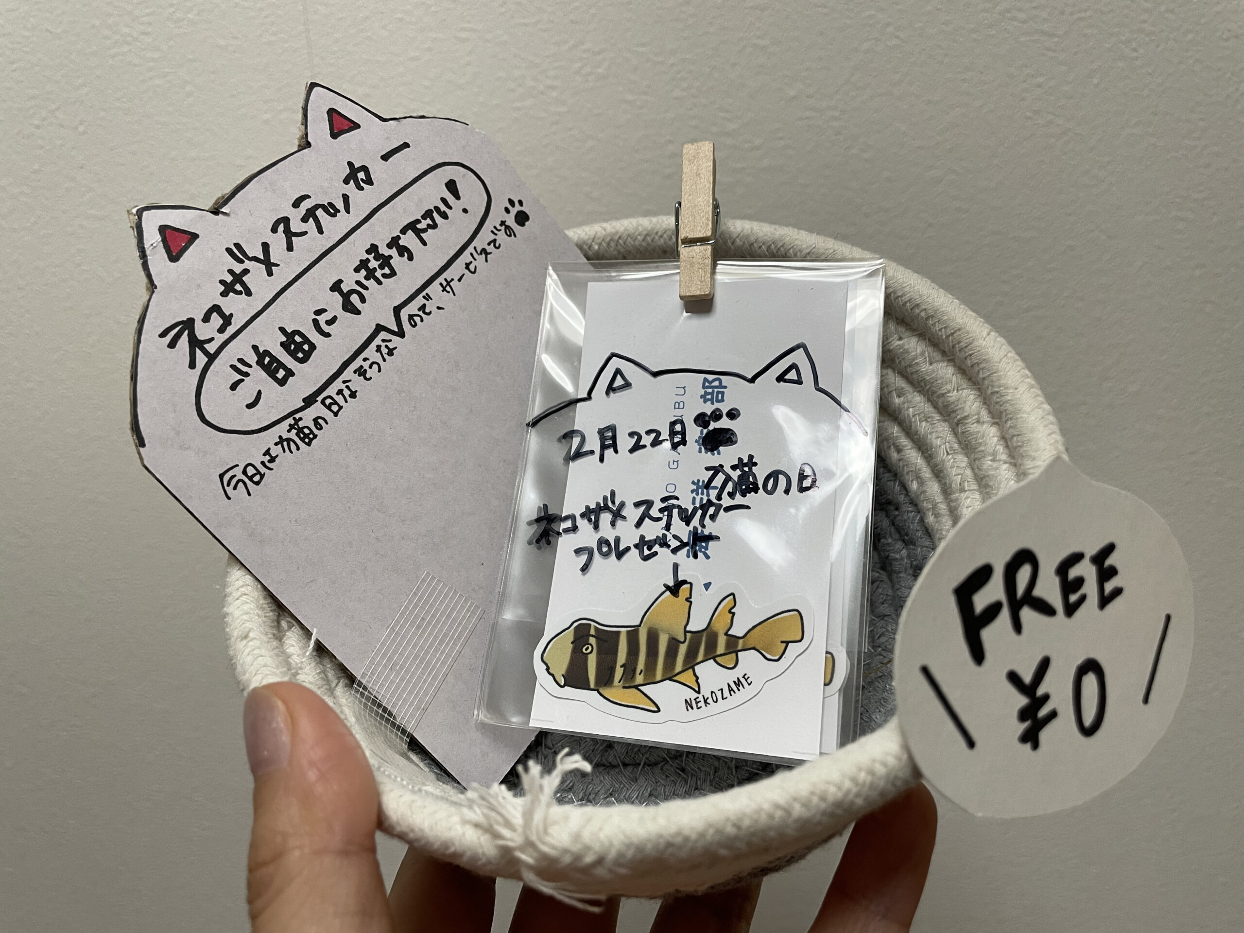 猫の日配布ネコザメステッカー｜海洋楽部