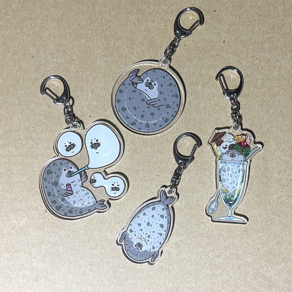 アザラシのアクリルキーホルダー