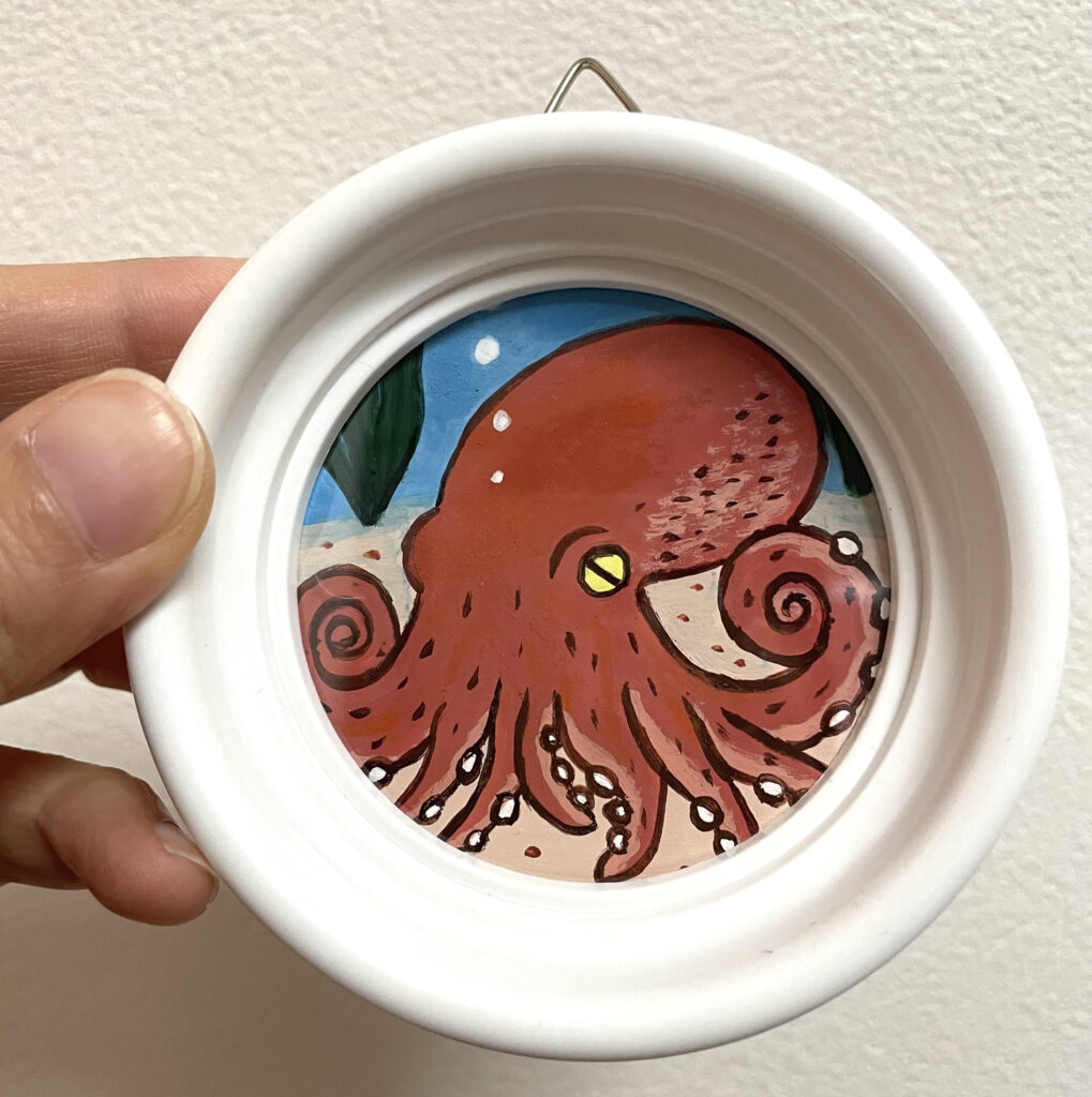 マダコのアクリルイラスト原画（海洋楽部）